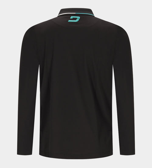 BAND LONG SLEEVE POLO - ZWART