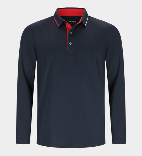 BAND LONG SLEEVE POLO - MARINO