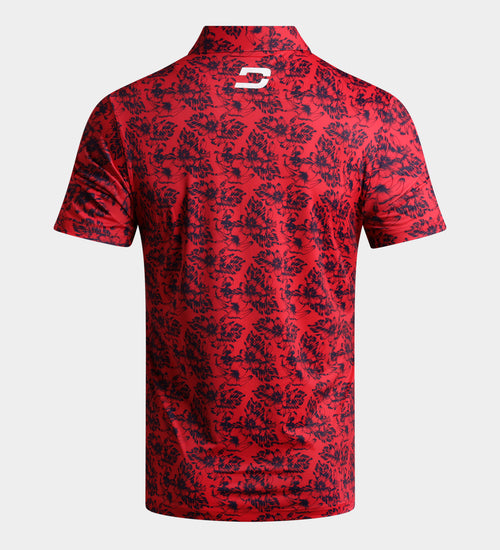 FLORAL TECH POLO - ROSSO