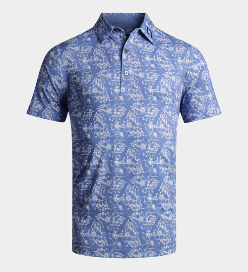 FLORAL TECH POLO - BLU