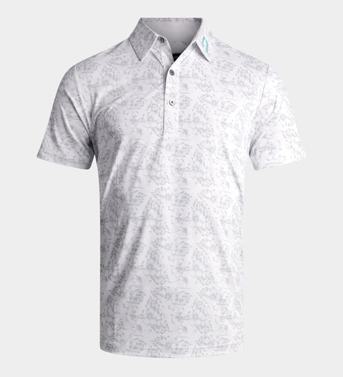 FLORAL TECH POLO - BIANCO