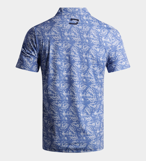 FLORAL TECH POLO - BLU