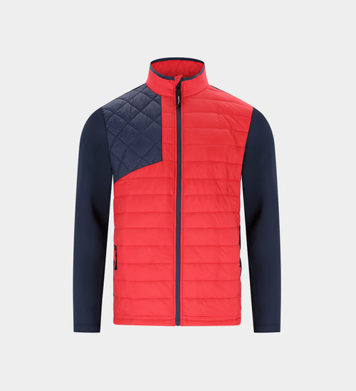 KIDS INSULA JACKET - ROOD/MARINEBLAUW