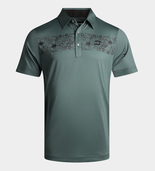 FLORAL PANEL POLO - SALVIA