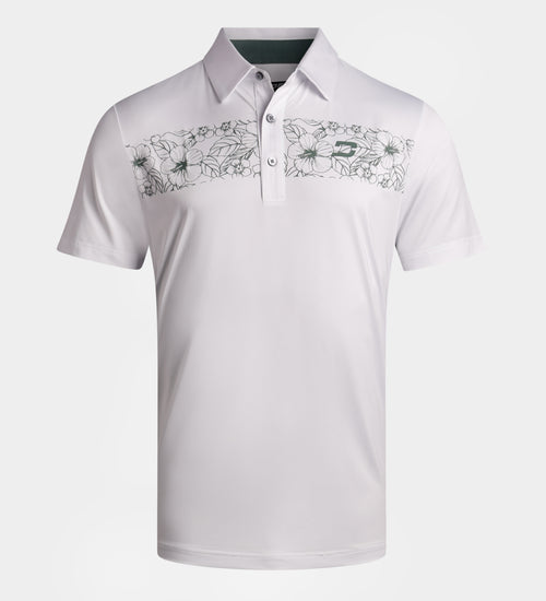 FLORAL PANEL POLO - BIANCO