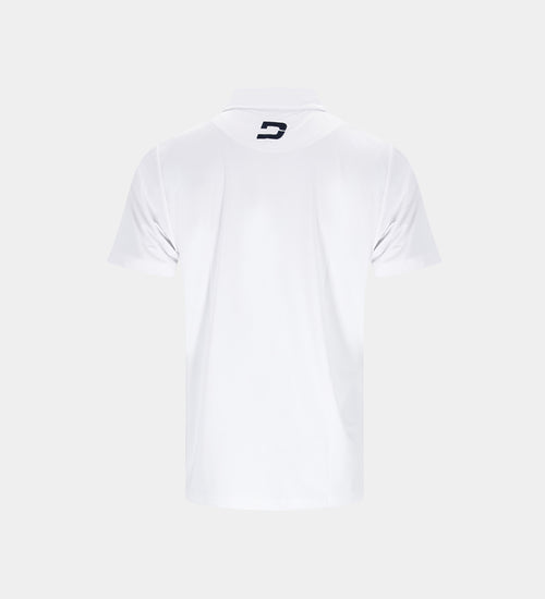 KIDS STRIPE PERFORMANCE POLO WHITE