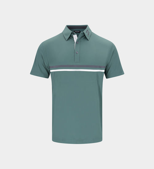 KIDS STRIPE PERFORMANCE POLO SAGE