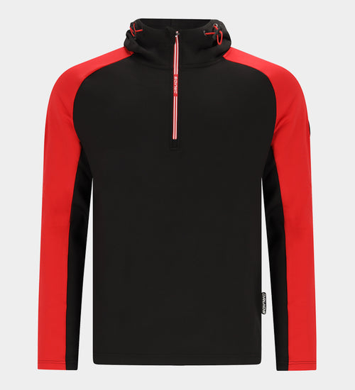 TWO TONE HOODIE 2.0 - NERO / ROSSO