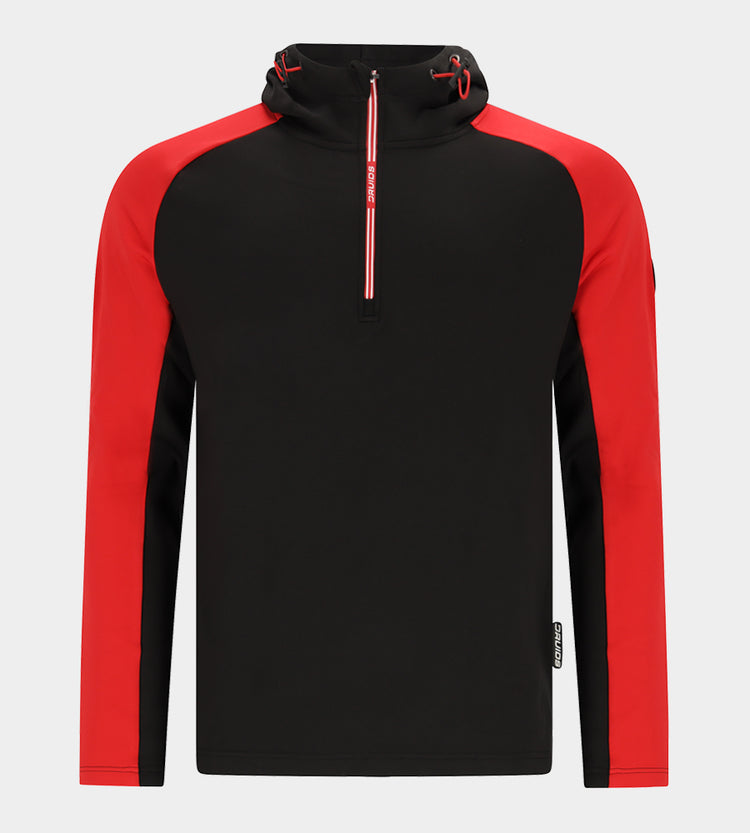 Black and red polo hoodie best sale