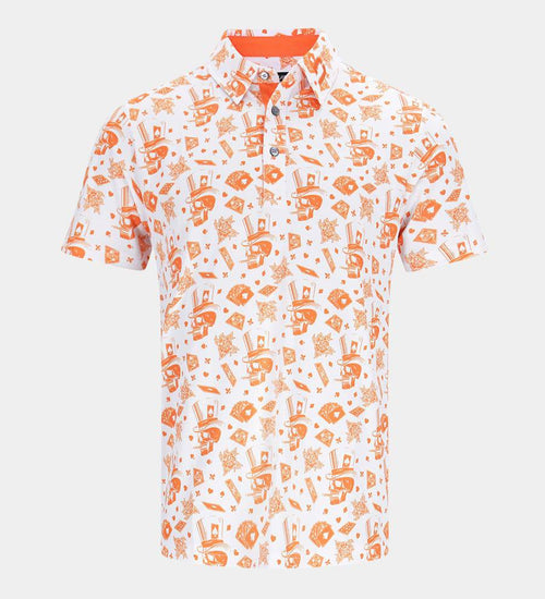 NEGROJACK POLO - BLANCO / NARANJA