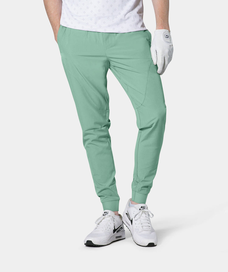 Men s Luxe Golf Joggers in Sage Winter Joggers Druids