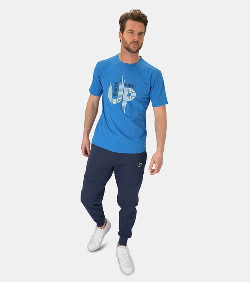 Men's Never Give Up T-Shirt Blue | Men's Sports T-Shirt | Druids