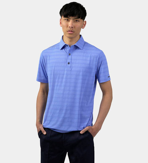 METALLIC STREAK POLO - BLUE