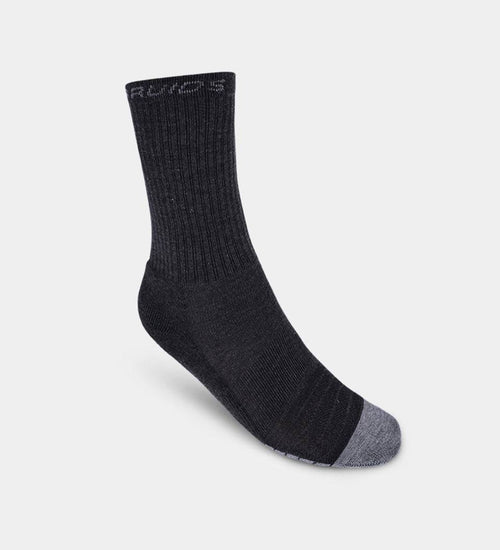 ONE PAIR RIBBED SPORTS SOCKS - CHARCOAL