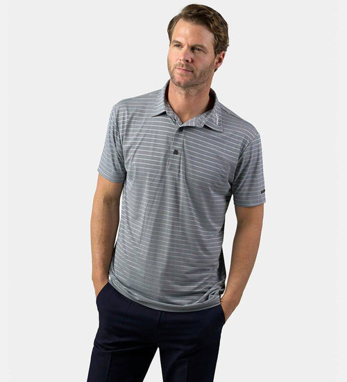 REFLECTIVE STRIPE POLO - GRIGIO