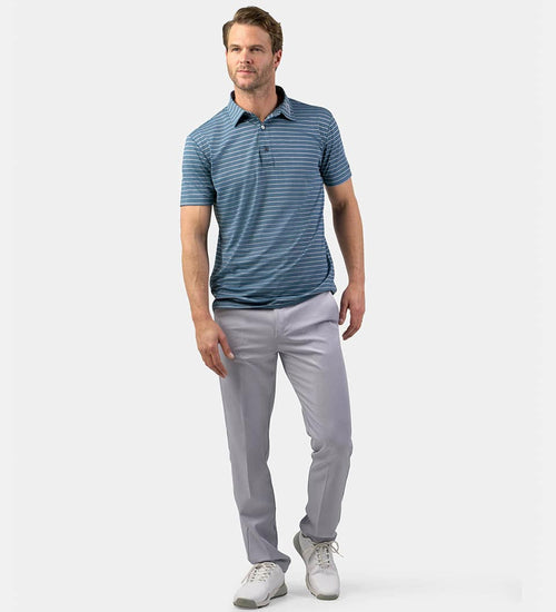 REFLECTIVE STRIPE POLO - VERDE ACQUA